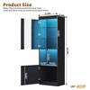 KTMBDW Display Cabinet with Doors and Glass Shelves, 67" Tall Bookcase with LED Lights and Open Countertop, 5 Tier Display Case for Living Room - 3 of 4