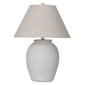 SAGEBROOK HOME 27" Artisan Jug Table Lamp: Polyester Empire Shade, UL Listed, Concrete Base - 1 of 4