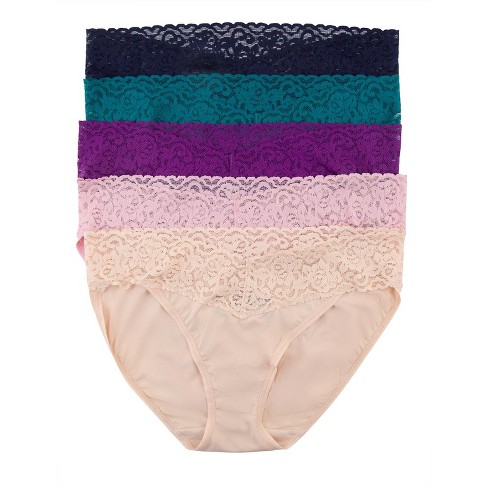 Felina Women's Stretchy Lace Trimmed Bikini Underwear - Sexy Underwear For  Women, Bikini Panties, Seamless Panties (5-pack) (miami, S/m) : Target