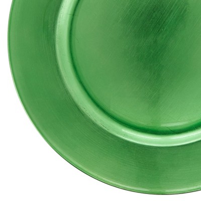 Green 13" Round Solid Color Charger Plates Set of 4