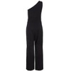 One-Shoulder Scuba Crepe Jumpsuit With Gold Buckle - 4 of 4