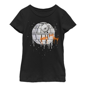 Girl's Star Wars Halloween Death Star Drip T-Shirt - 1 of 3