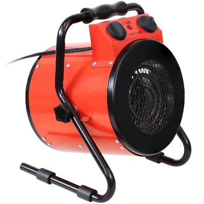 Sunnydaze Indoor Personal Portable Electric Home Space Heater with Carrying Handle - 1500 Watt - Red and Black