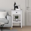 KTMBDW Nightstand with Drawer, Night Stands for Bedrooms, Small Bed Side Table/White Night Stand with Drawers for Small Spaces, Living Room, White - 2 of 4