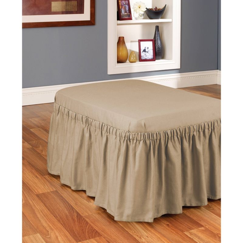 Duck Ottoman Slipcover Tan - Sure Fit, 2 of 4