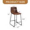 Set of 2 Modern Minimalist Style PU Material Bar Stools, suitable for kitchen - Leovsnove - 3 of 4
