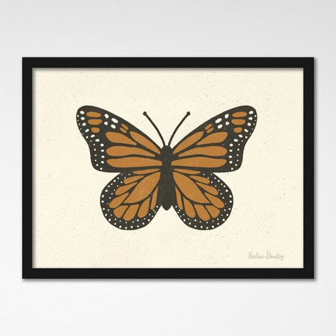 Americanflat Animals 22x28 Framed Print - Monarch Butterfly Wall Art Room Decor by Pauline Stanley