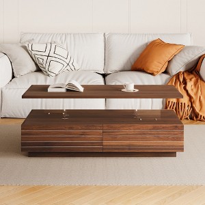 Bella Depot 47.2''W Modern Rectangular Coffee Table with 2 drawers - 1 of 4