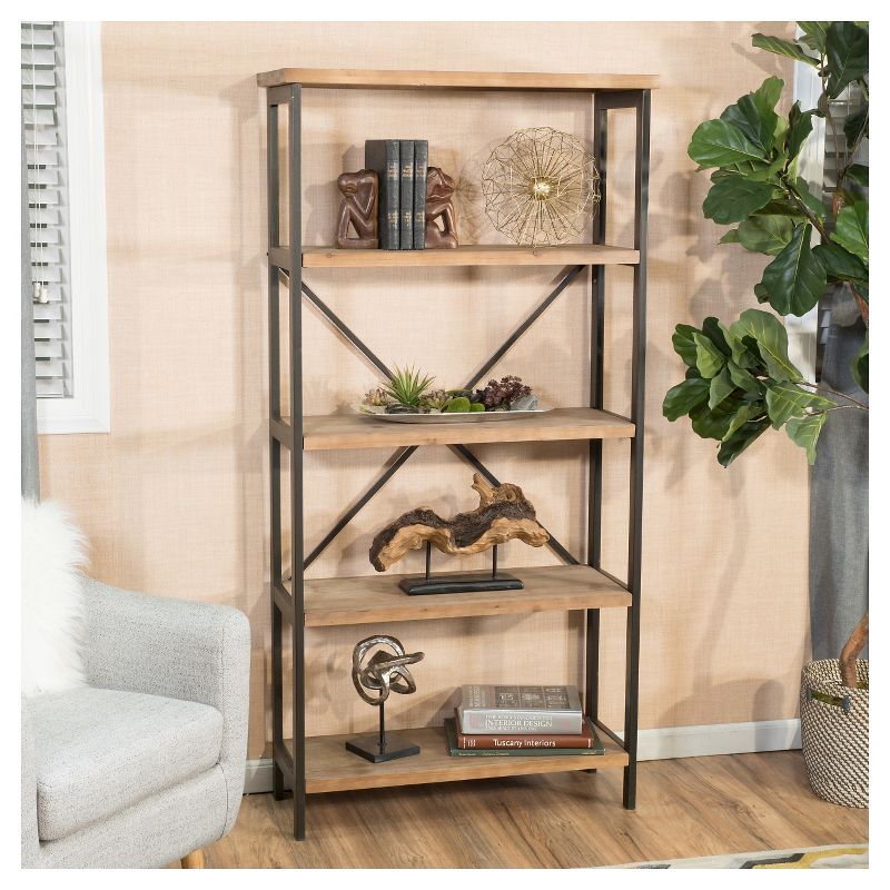 Perth 68.5" 5-Shelf Industrial Bookcase Antique - Christopher Knight Home, 3 of 8