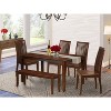 HomeStock 6-Piece Rectangle Mahogany Finish Solid Wood Top Dining Table with 1 Bench, 4 Chairs - 2 of 4
