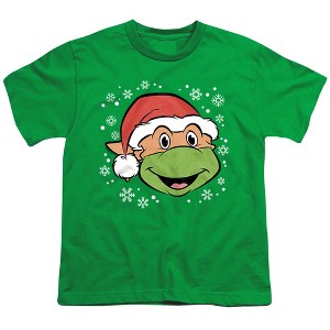 Boys' Teenage Mutant Ninja Turtles Michaelangelo Christmas Hat T-Shirt - 1 of 4