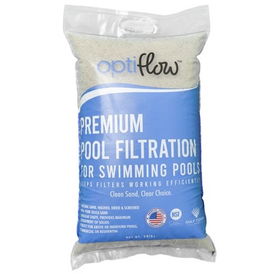 OptiFlow Premium Pure Silica Filter Sand, Natural Filtration Media, 50 lb Bag - Compatible with Standard Systems for Above-Ground, Inground,
