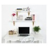 24" x 9" Corblynd Traditional Wood Wall Shelf White/Gold - Kate & Laurel: Bracket Shelf, Open Shelving Design, Includes Brackets - image 2 of 4