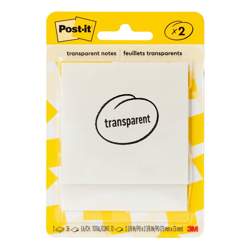 Photos - Desk Organiser Post-it 3"x3" Transparent Sticky Notes 2pk 