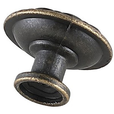 Antique Bronze Round Mushroom Knob Set with Mounting Hardware