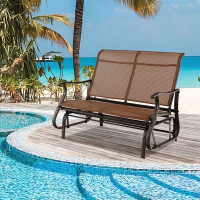 Costway 2 person Patio Swing Glider Bench Loveseat Rocking