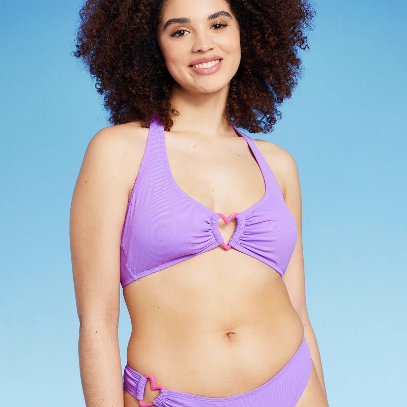 Women's Heart Detail Bralette Bikini Top - Wild Fable™ Purple, 5 of 15