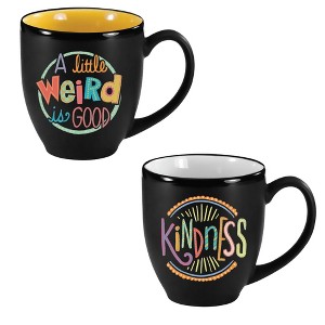 Courtside Market Colorful Sayings 16 oz Bistro Mug 2 Piece Set - 1 of 1