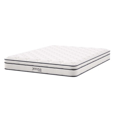 Modway Jenna 8" Queen Innerspring Mattress - Medium Firm Mattress with Responsive Coils and Quilted Top for Supportive Sleep