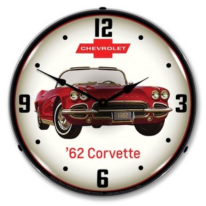 Collectable Sign & Clock | 1962 Corvette LED Wall Clock Retro/Vintage, Lighted - 1 of 4