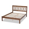 Queen Malene Wood Platform Bed Walnut - Baxton Studio: Retro 1960s Design, Rubberwood, No Box Spring Required - 3 of 4