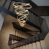 BAOURE 8-Rings D35.4’’ Modern LED Chandelier Black Dimmable High Ceiling Chandeliers Foyer with Remote Control for Staircase Entryway Living Room - 2 of 4