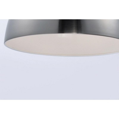 Satin Nickel Spun Metal Dome Pendant Light