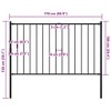vidaXL Fence Panel with Posts Powder-coated Steel 5.6'x3.3' Black - 4 of 4