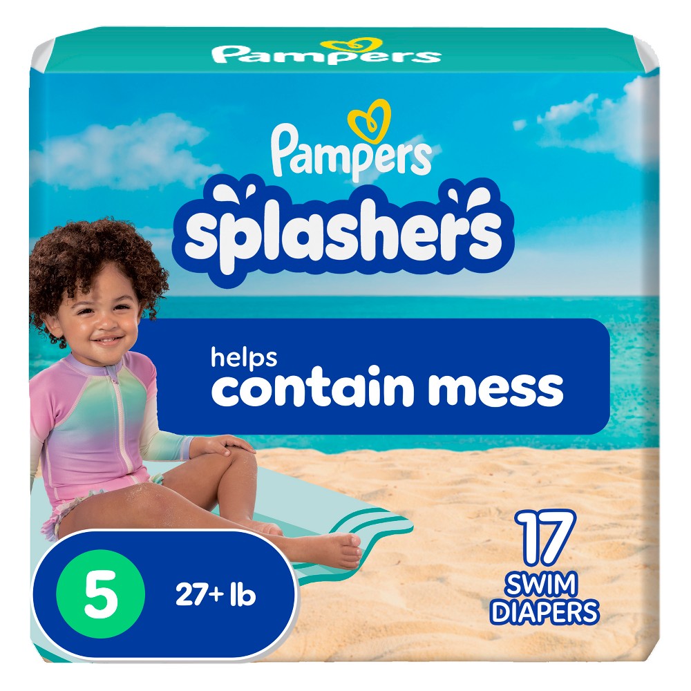 Photos - Nappies Pampers Splashers Disposable Swim Pants Jumbo Pack - L - 17ct 