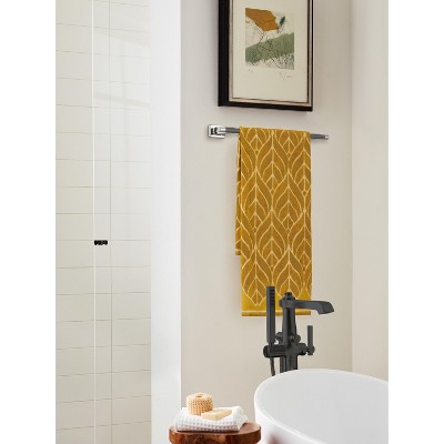 Polished Nickel and Gunmetal 18-Inch Wall Mounted Towel Bar