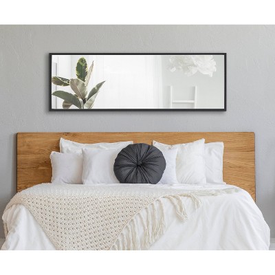 Elegant 51.75" Black Wood Rectangular Vanity Mirror