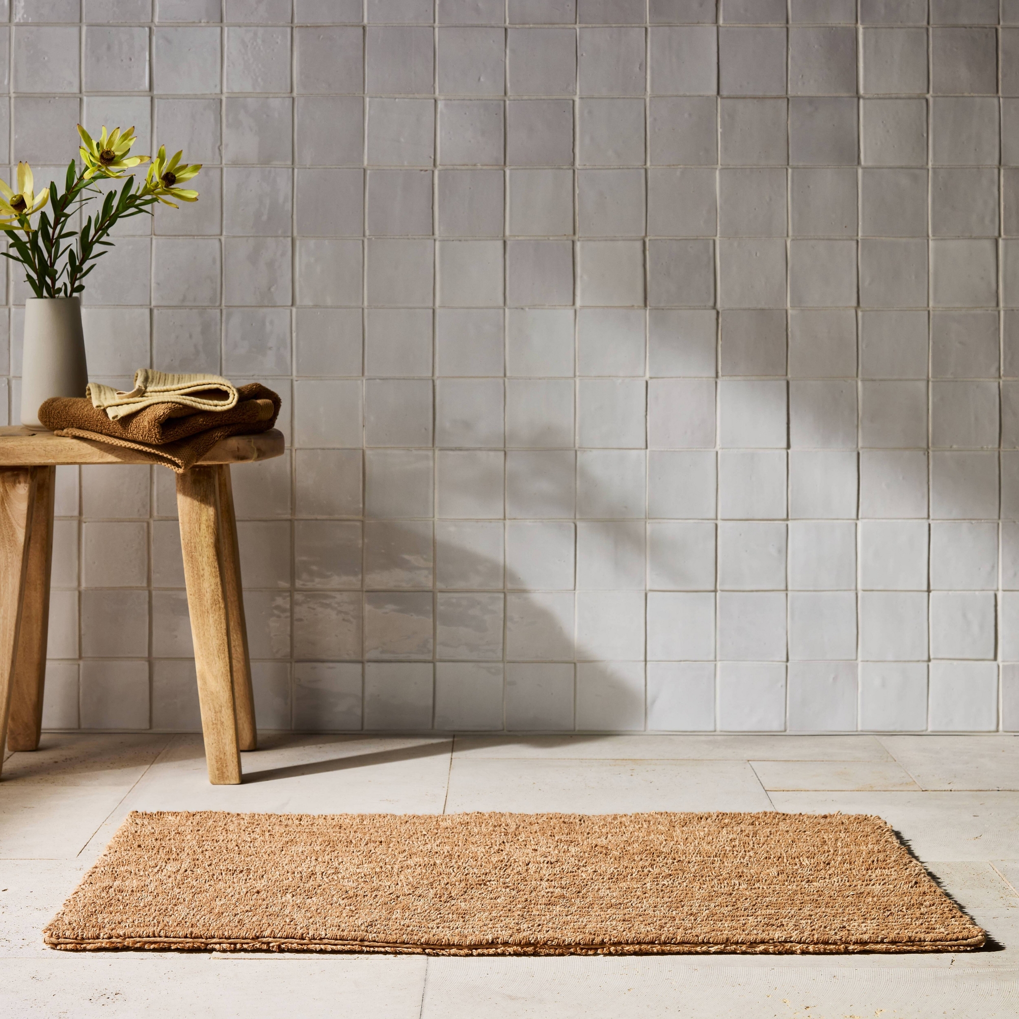 21"x34" Organic Melange Reversible Bath Rug Warm Brown - Casaluna™