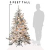 Perfect Holiday 5' Prelit Alpine Spruce Snow Flocked Christmas Tree - 4 of 4