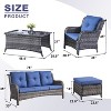POCASSY 6 Piece Rattan Sofa Seating Group with Cushions - 3 of 4