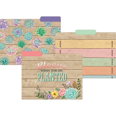 Teacher Created Resources Rustic Bloom File Folders, Pack of 12
