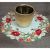 Jiallo Peace Poppy Embroidered Cutwork Round Placemat, 15-Inch diameter Table Linen Decor, Water Resistance, Machine Wash safe - 2 of 4