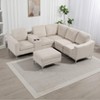 Aortzio 95.67“W L-Shape Sectional Sofa Couch With USB Ports & Cup Holders - 2 of 4