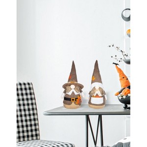 Yukimo Set of 3 Brown Pumpkin Decor, 8.3x8.3x5.5 Inch Fall Harvest Ornaments for Thanksgiving and Festival Tabletop Displays - 1 of 4