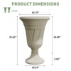 DSVIMOY Planter, 2PCS Indoor Outdoor Garden Planter, Trophy Flower Pot for Flowers, Herbs, Plants, Beige, 15.76"*15.76"*23.64" - 3 of 4