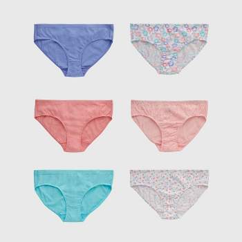 Hanes Girls' 6pk Ribbed Cotton Hipster - Colors May Vary 12 : Target