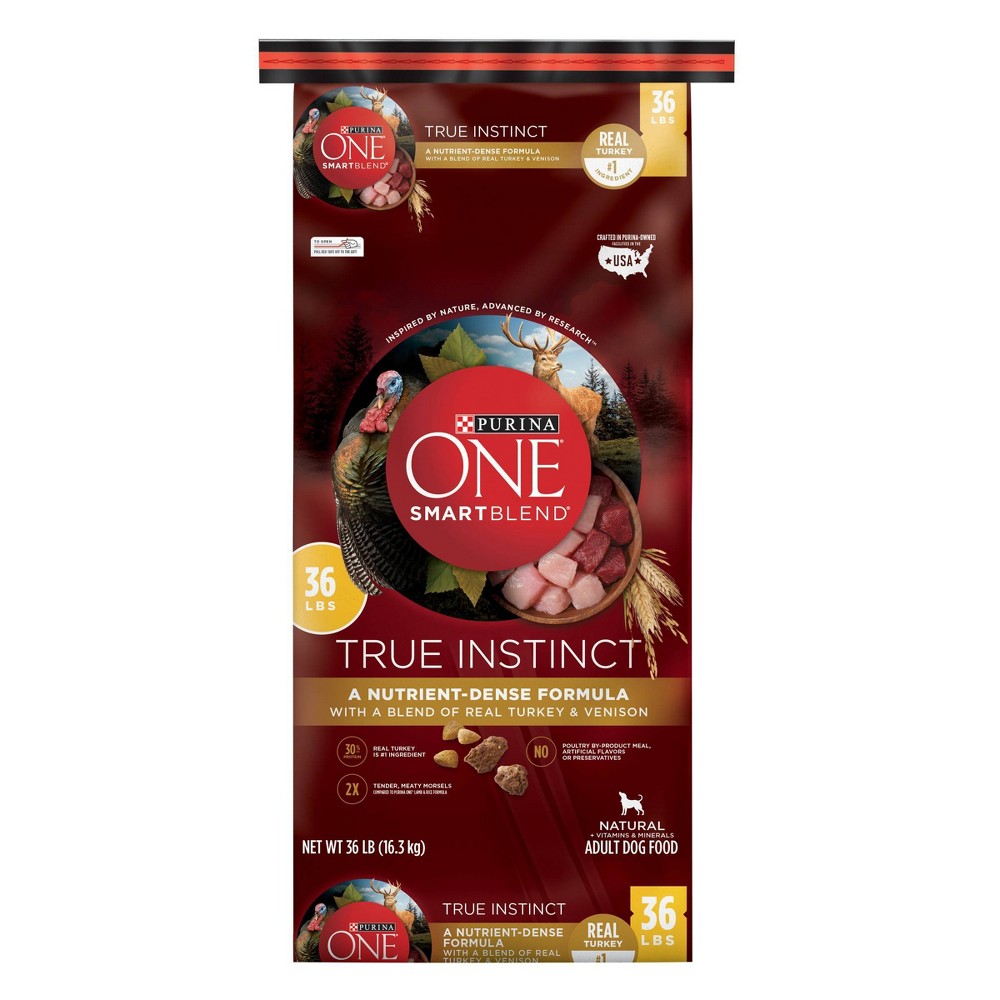 Purina ONE SmartBlend Dry Dog Food, True Instinct with Real Turkey and Venison, 36 lb Bag