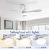 Sofucor Ceiling Fans with Lights and Remote Dimmable LED Quite Reversible DC Motor Modern Indoor Outdoor Ceiling Fan with light for Farmhouse Bedroom - 2 of 4