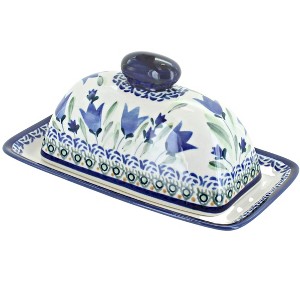 Blue Rose Polish Pottery 1377 Zaklady Butter Dish - 1 of 1