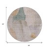Copper And Pale Aqua Abstract Washable Indoor Outdoor Area Rug - 3 of 4