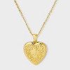 14K Gold Dipped Heart Charm Initial Necklace - A New Day™ Gold - 2 of 4