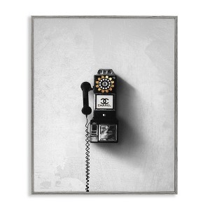 Stupell Industries Vintage Fashion Dial Phone Glam Pop Black White Framed Giclee Art - 1 of 4