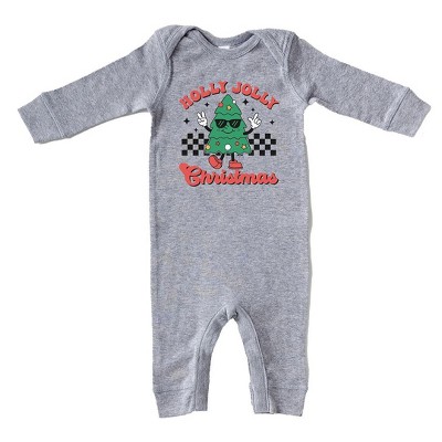 The Juniper Shop Holly Jolly Christmas Tree Baby Romper