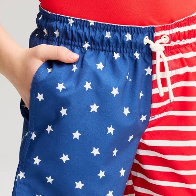 Детские купальники Cat & Jack Boys' Americana Flag Swim Trunks - Cat & Jack™ Blue/Red S — фото 3