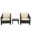 GDFStudio Vincent Outdoor Wicker 3 Piece Chat Set with Cushions - 2 of 4
