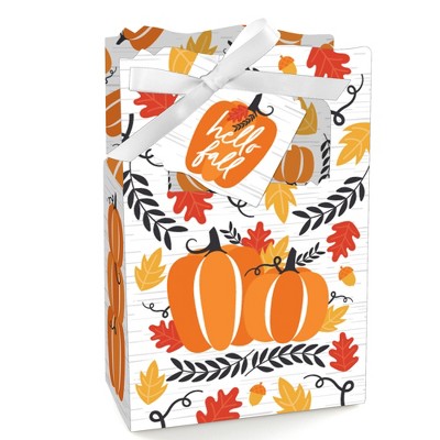 Big Dot of Happiness Fall Pumpkin - Halloween or Thanksgiving Party Favor Boxes - Set of 12